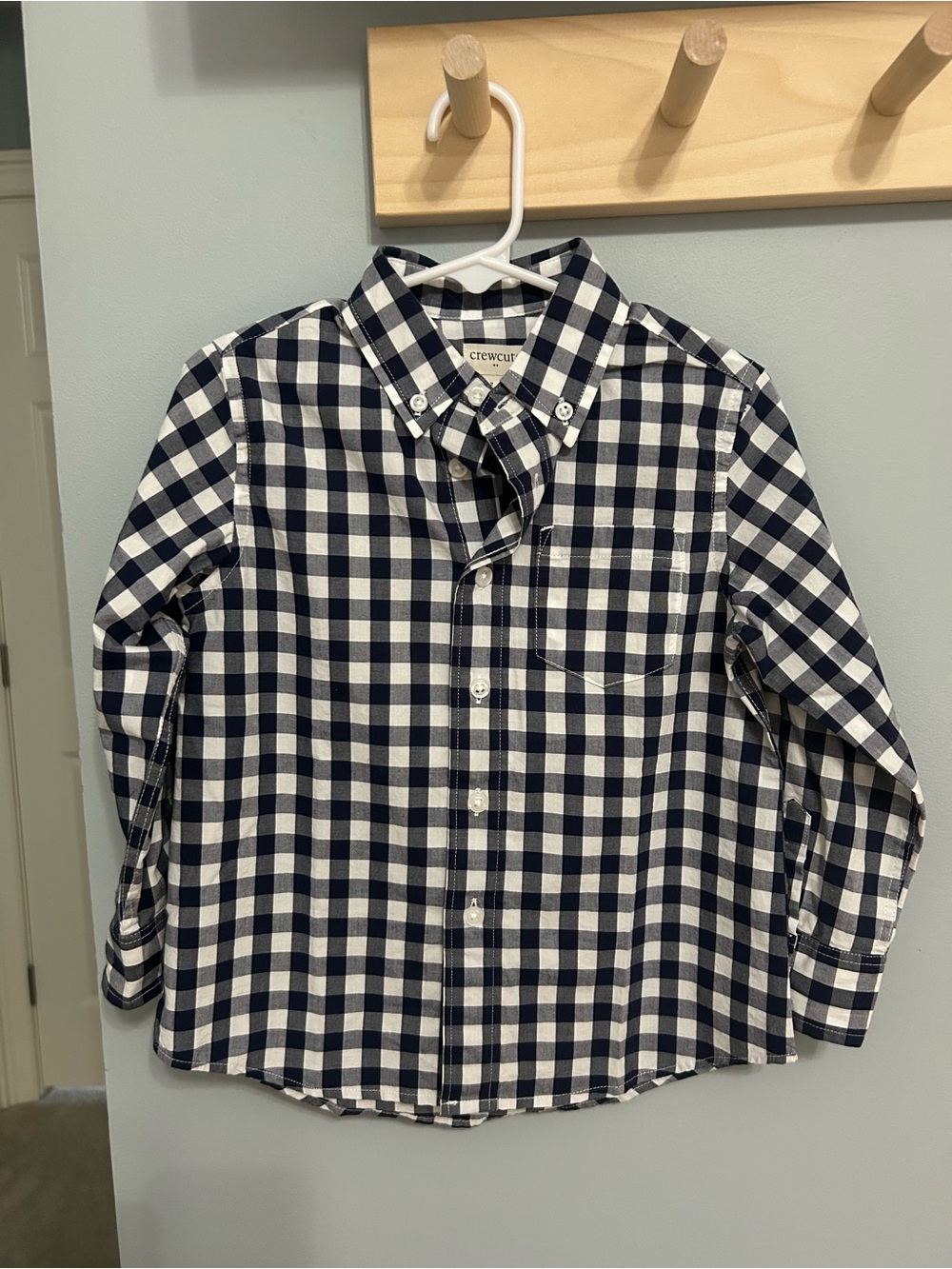 Crewcuts Navy & White Gingham Button-Down Shirt